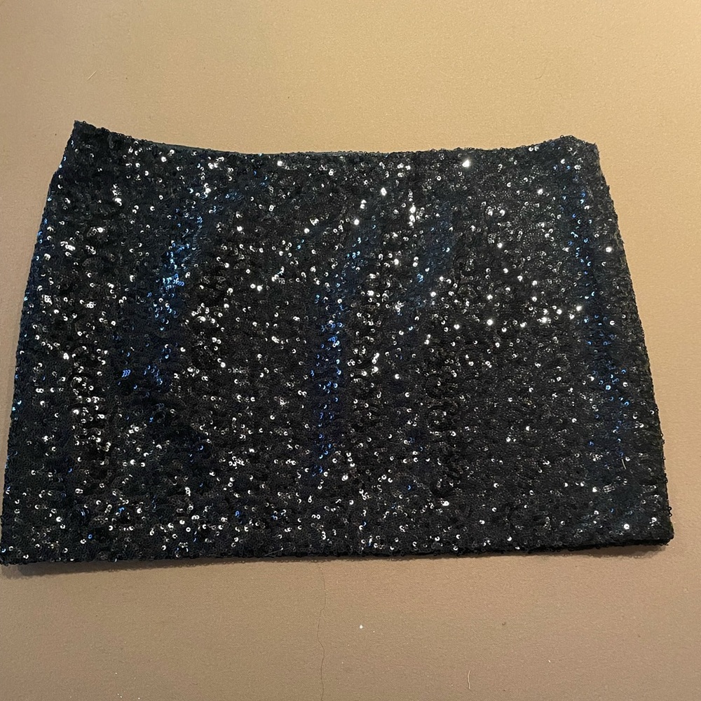 South moon under Black sequin mini skirt